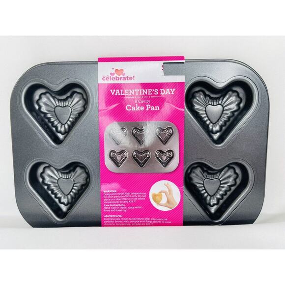 Be Mine Heart Cake Pan Makes 6 Valentines Love Small Cakes Kitchen - Picture 1 of 9